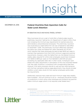 Federal Overtime Rule Injunction Calls for State-Level Attention