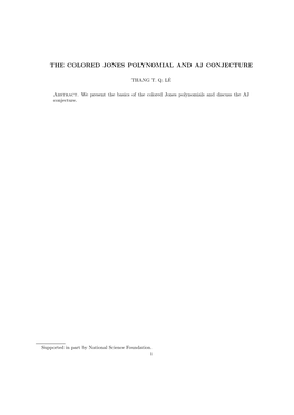 The Colored Jones Polynomial and Aj Conjecture