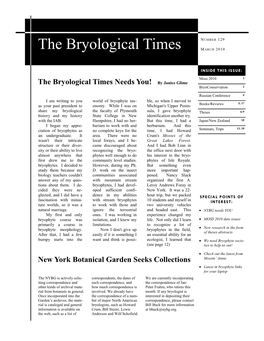 The Bryological Times M ARCH 2010
