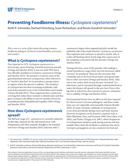 Preventing Foodborne Illness: Cyclospora Cayetanensis1 Keith R