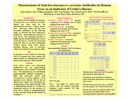 Measurement of Anti-Saccharomyces Cerevisiae Antibodies in Human Feces As an Indicator of Crohn's Disease