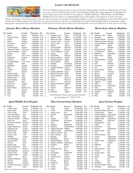 LTW Prayer Calendar