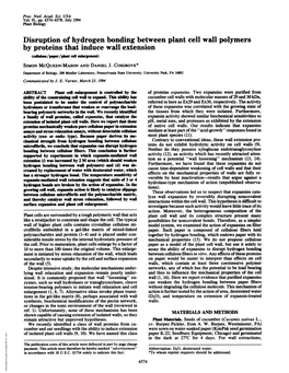 Disruption of Hydrogen Bonding Between Plant Cell Wall