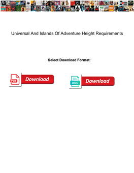 Universal and Islands of Adventure Height Requirements