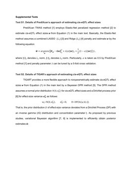 [1] Employs Elastic-Net Penalized Regression Method [2] to Estimate Cis-Eqtl Effect Sizes � from Equation (1) in the Main Text