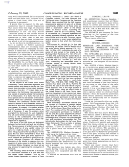 CONGRESSIONAL RECORD—HOUSE February 29, 2000 for That Reason, I Have Chosen to Tory in 1967 When He Was Elected Mayor Intelligence