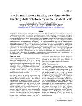 Arc-Minute Attitude Stability on a Nanosatellite: Enabling Stellar Photometry on the Smallest Scale