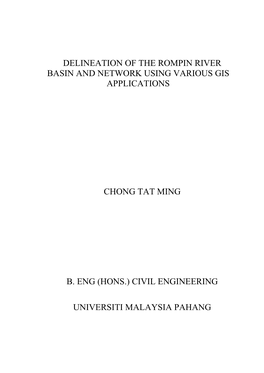 Delineation of the Rompin River Basin and Network Using Various GIS.Pdf