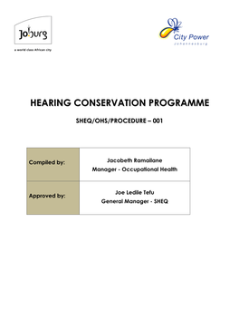 Hearing Conservation Programme