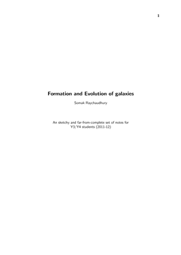 Formation and Evolution of Galaxies