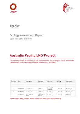 Ecology Assessment Report Template