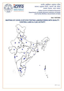 MAPPING of COVID-19 RT-PCR TESTING LABORATORIES with QUALITY CONTROL LABS for ILQC ACTIVITY