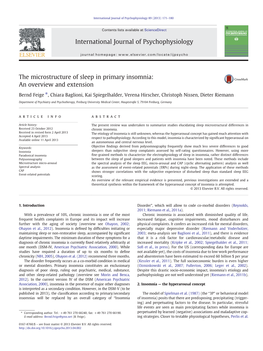 The Microstructure of Sleep in Primary Insomnia: an Overview and Extension