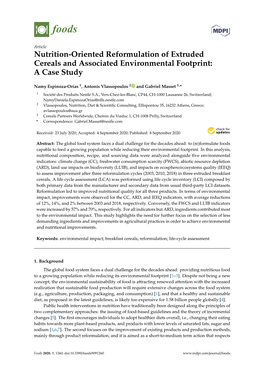 Nutrition-Oriented Reformulation of Extruded Cereals and Associated Environmental Footprint: a Case Study