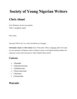Nigerian Writers