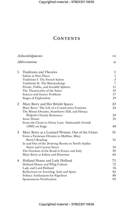 BRITISH LITERARY SALONS of the LATE EIGHTEENTH and EARLY NINETEENTH CENTURIES Copyright © Susanne Schmid, 2013