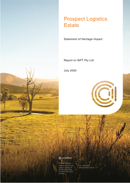 Prospect Logistics Estate – Statement of Heritage Impact