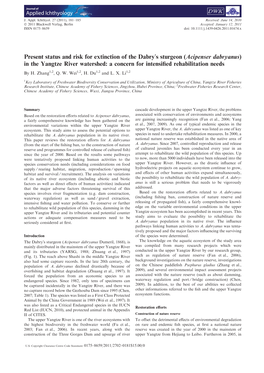 Present Status and Risk for Extinction of the Dabrys Sturgeon