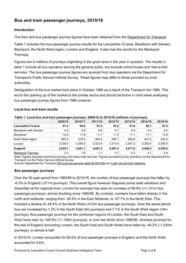 Bus and Tram Passenger Journeys, 2015/16