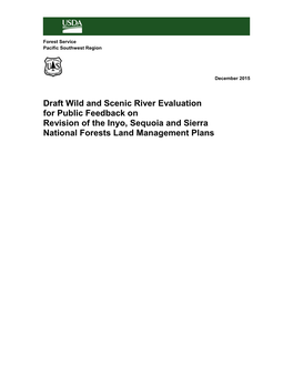 Draft Wild and Scenic River Evaluation for the Inyo, Sequoia and Sierra National Forests
