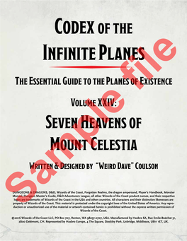 Seven Heavens of Mount Celestia Written & Designed by “Weird Dave” Coulson