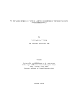 An Implementation of Swing Modulo Scheduling with Extensions for Superblocks