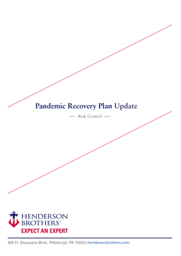 Pandemic Recovery Plan Update Risk Control