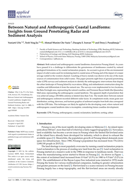 Between Natural and Anthropogenic Coastal Landforms: Insights from Ground Penetrating Radar and Sediment Analysis