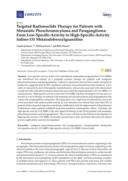 Targeted Radionuclide Therapy for Patients with Metastatic