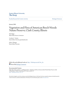 Vegetation and Flora of American Beech Woods Nature Preserve, Clark County, Illinois Bob Edgin Illinois Nature Preserve Commission