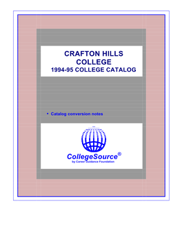 1994-1995 Crafton Hills Catalog