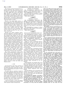 CONGRESSIONAL RECORD—HOUSE, Vol. 151, Pt. 6 May 5, 2005 Never Forget the Maxim Offered by Edmund Has Visited Hundreds of Classrooms and Spo- Nity