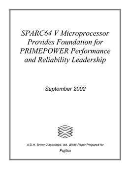 SPARC64 V Microprocessor Provides Foundation for PRIMEPOWER Performance and Reliability Leadership