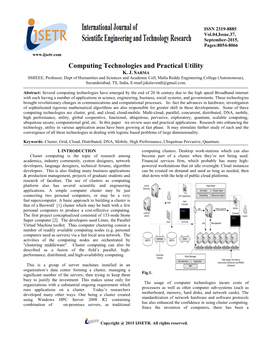 Computing Technologies and Practical Utility