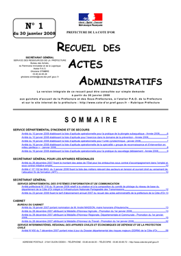 N° 1 Recueil Des Administratifs