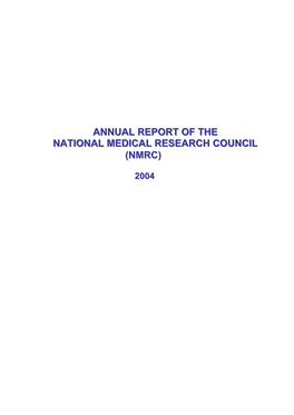 NMRC Annual Report 2004