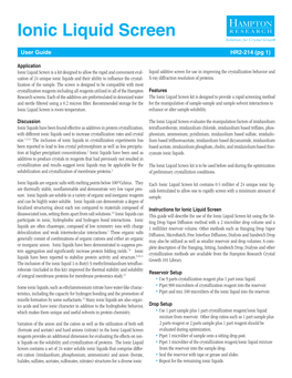 HR2-214 Ionic Liquid Screen Documents