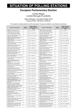 Situation of Polling Stations