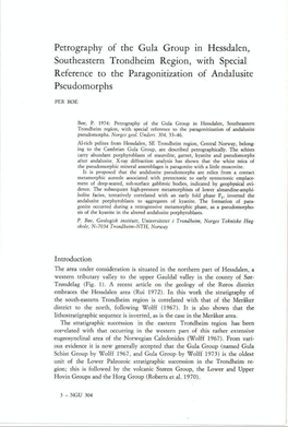 Petrography of the Gula Group in Hessdalen, Southeastern Trondheim Region, with Special Reference to the Paragonitization of Andalusite Pseudomorphs