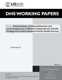 Determinants of Induced Abortion and Its Consequences on Women’S Reproductive Health: Findings from India’S National Family Health Surveys