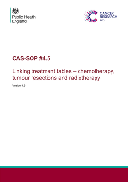 CAS-SOP #4.5 Linking Treatment Tables – Chemotherapy, Tumour