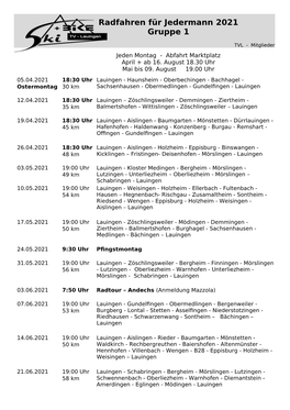 Radfahren Für Jedermann 2021 Gruppe 1