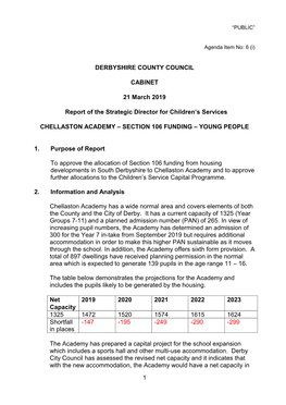 2019-03-21 Chellaston S106 Funding