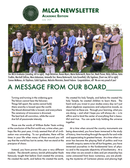 Mlca Newsletter a Message from Our Board