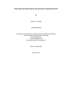 Structure and Mechanism of the Bacterial Transporter Leut