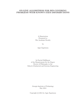 On-Line Algorithms for Bin-Covering Problems with Known Item Distributions