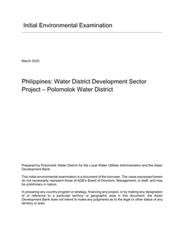 41665-013: Water District Development Sector Project