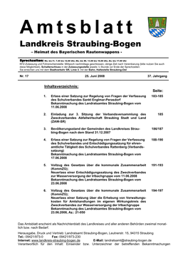 I: Bekanntmachungen Des Landratsamtes