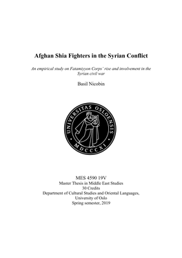 Afghan Shia Fighters in the Syrian Conflict