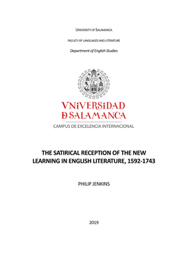 The Satirical Reception of the New Learning in English Literature, 1592-1743